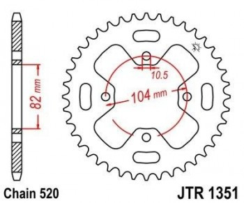 Corona JT 1351 de acero con 40 dientes