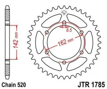 Corona JT 1785 de acero con 48 dientes