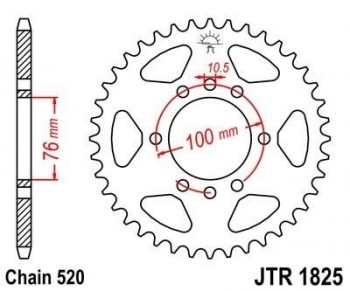 Corona JT 1825 de acero con 40 dientes