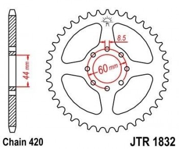 Corona JT 1832 de acero con 52 dientes