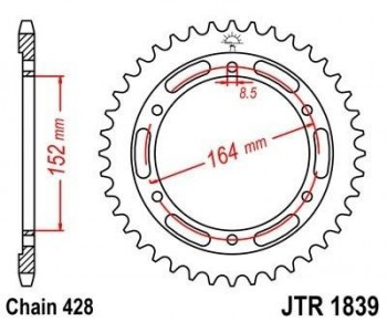 Corona JT 1839 de acero con 55 dientes