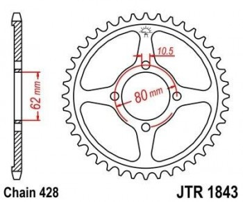 Corona JT 1843 de acero con 54 dientes