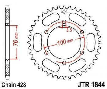 Corona JT 1844 de acero con 48 dientes