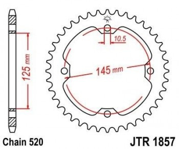 Corona JT 1857 de acero con 40 dientes