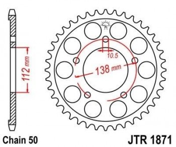 Corona JT 1871 de acero con 48 dientes