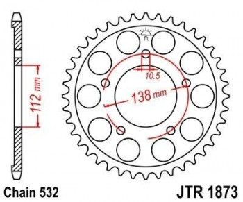 Corona JT 1873 de acero con 48 dientes