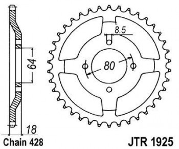 Corona JT 1925 de acero con 51 dientes