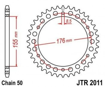 Corona JT 2011 de acero con 42 dientes