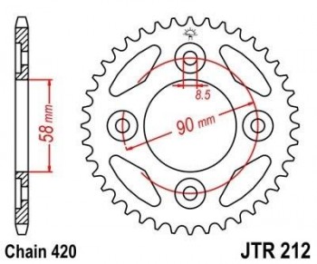 Corona JT 212 de acero con 35 dientes