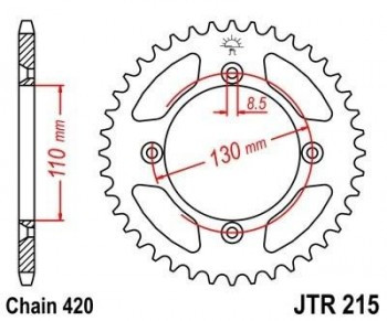 Corona JT 215 de acero con 55 dientes