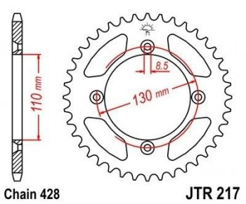 Corona JT 217 de acero con 55 dientes