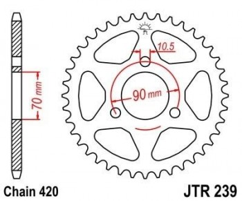 Corona JT 239 de acero con 36 dientes