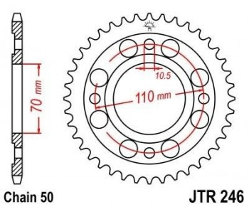 Corona JT 246 de acero con 41 dientes