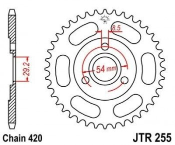 Corona JT 255 de acero con 35 dientes