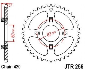 Corona JT 256 de acero con 35 dientes