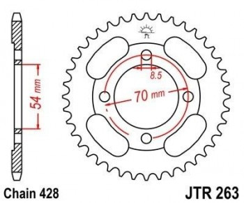 Corona JT 263 de acero con 40 dientes