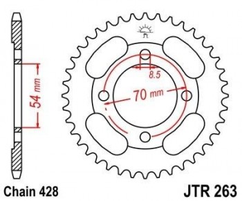 Corona JT 263 de acero con 45 dientes