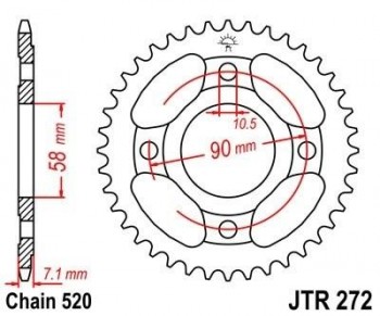 Corona JT 272 de acero con 31 dientes