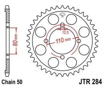 Corona JT 284 de acero con 39 dientes