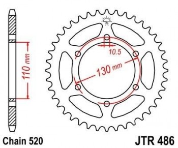 Corona JT 486 de acero con 42 dientes