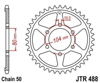 Corona JT 488 de acero con 41 dientes