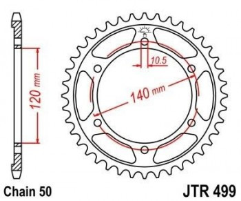 Corona JT 499 de acero con 38 dientes