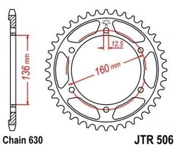 Corona JT 506 de acero con 40 dientes