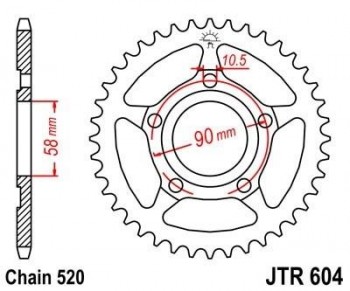 Corona JT 604 de acero con 35 dientes