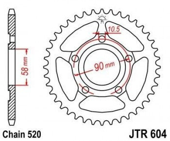 Corona JT 604 de acero con 40 dientes