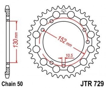 Corona JT 729 de acero con 46 dientes