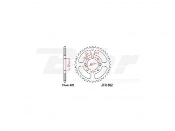 Corona JT 802 de acero con 43 dientes