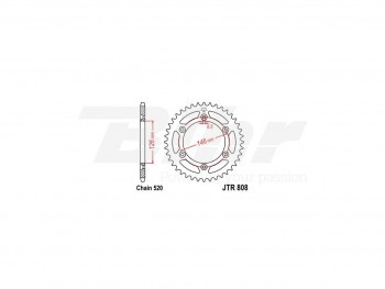 Corona JT 808 de acero con 46 dientes