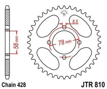 Corona JT 810 de acero con 43 dientes