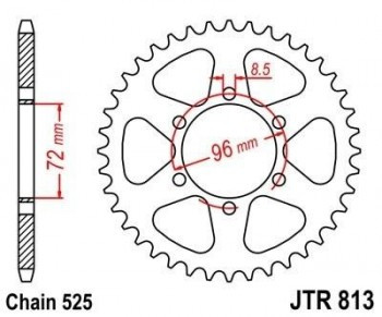 Corona JT 813 de acero con 40 dientes