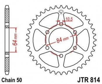 Corona JT 814 de acero con 33 dientes