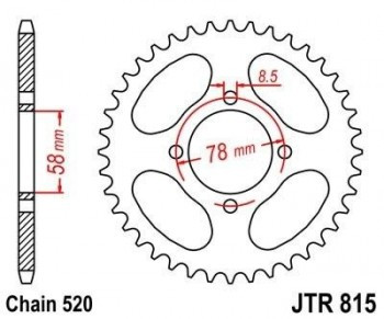 Corona JT 815 de acero con 38 dientes