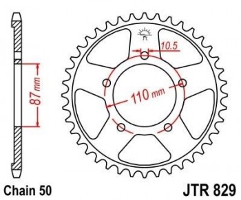 Corona JT 829 de acero con 42 dientes