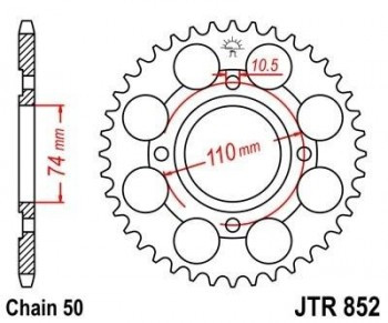 Corona JT 852 de acero con 41 dientes