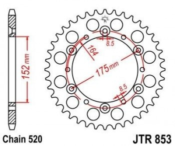 Corona JT 853 de acero con 41 dientes