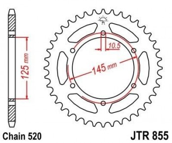 Corona JT 855 de acero con 45 dientes