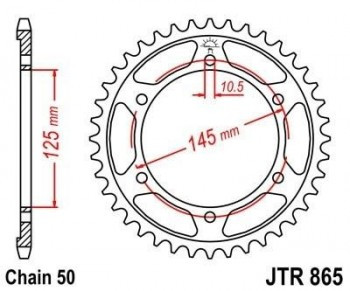 Corona JT 865 de acero con 44 dientes