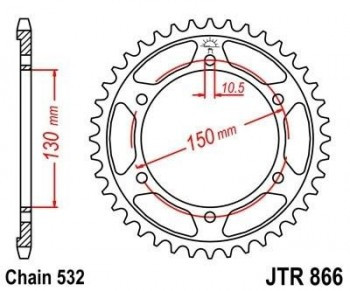 Corona JT 866 de acero con 43 dientes