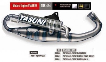 Escape Yasuni carrera 20 Piaggio 50cc cola carbono-Kevlar