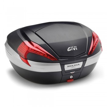 Baul 56L Givi V56 Maxia 4 reflex rojo tapa negra